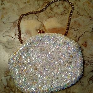 Vintage beaded sequin change purse
